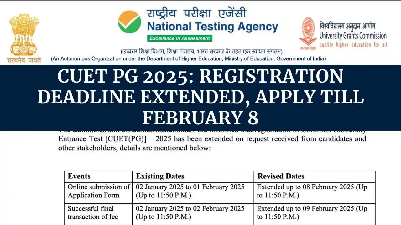 CUET PG 2025 Registration Deadline Extended