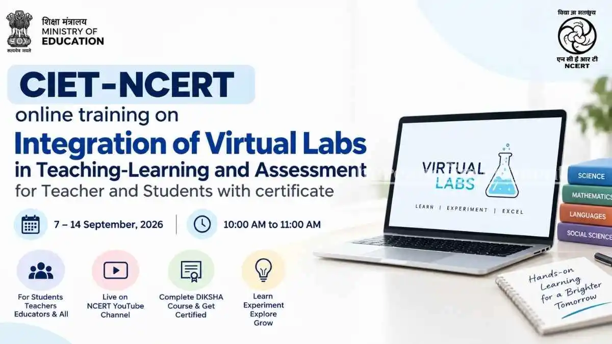 NCERT Virtual Labs Training 2026 schedule and online certification programme